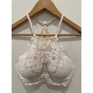 Womens size small Victoria Secret Pink push up high neck lace padded bra